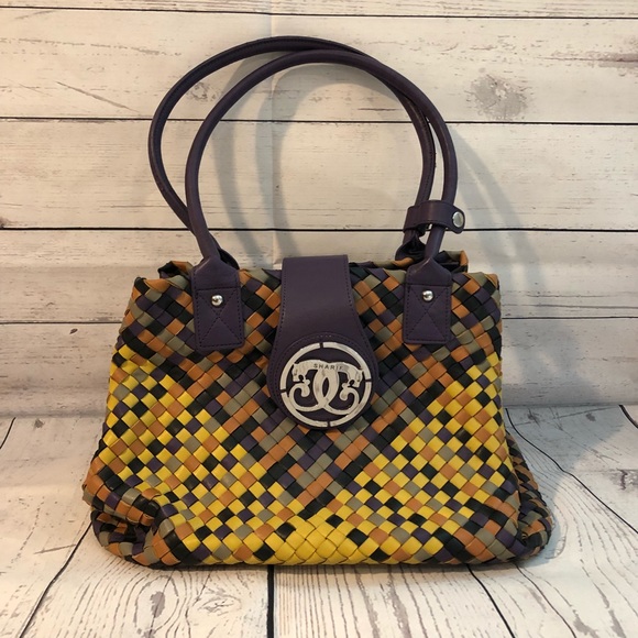 Sharif Handbags - Sharif Woven Purple Shoulder Bag with dust bag